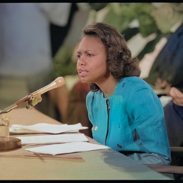 Professor Anita Hill testifying before the Senate Judiciary Committee in 1991.